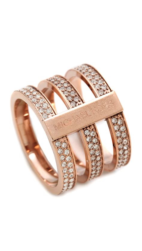 michael kors ring rose tri stack|MICHAEL Michael Kors Tri.